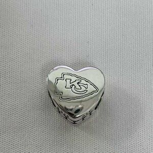 Pandora Kansas City Chiefs Exclusive Heart Charm, S925 Silver Jewelry